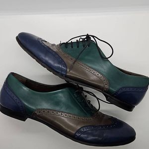 AGL Attillo Giusti Leombruni Size 40 Multicolored Wingtip Oxfords